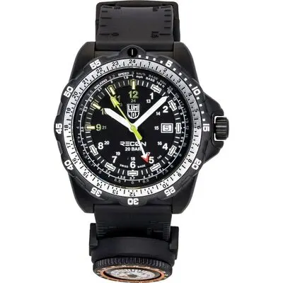 Luminox Recon Nav Spec GMT Rubber Strap Black Dial Quartz Diver's XL.8837.SET 200M Men's Watch