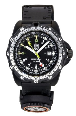 Luminox Recon Nav Spec GMT Rubber Strap Black Dial Quartz Diver's XL.8837.SET 200M Men's Watch