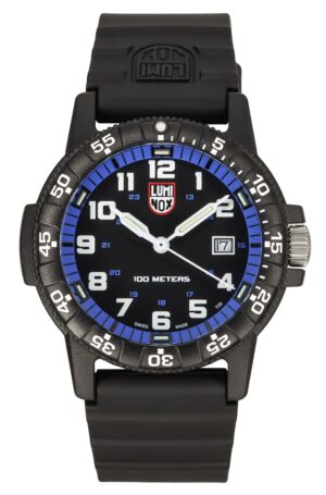 Luminox Leatherback SEA Turtle Giant Polyurethane Strap Black And Blue Dial Swiss Quartz XS.0324 100M Men's Watch