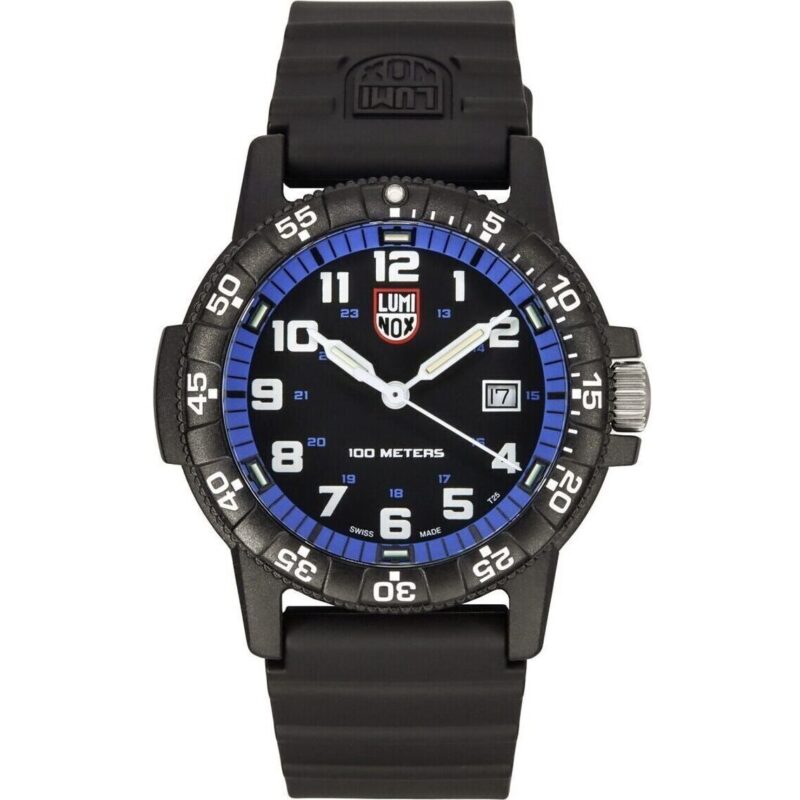 Luminox Leatherback SEA Turtle Giant Polyurethane Strap Black And Blue Dial Swiss Quartz XS.0324 100M Men's Watch