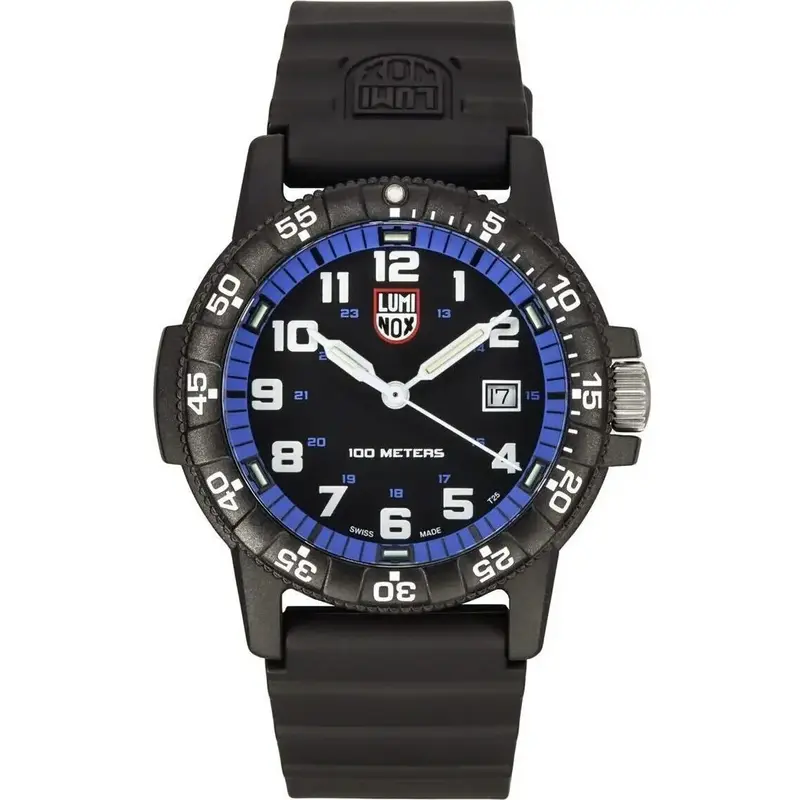 Luminox Leatherback SEA Turtle Giant Polyurethane Strap Black And Blue Dial Swiss Quartz XS.0324 100M Men's Watch