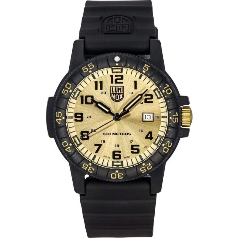 Luminox Sea Turtle Giant Plastic Strap Gold Dial Swiss Quartz Xs.0325.gp 100m Men's Watch