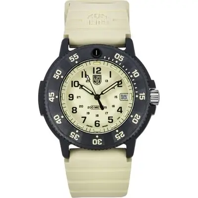 Luminox Original Navy Seal EVO Rubber Strap Beige Dial Quartz Diver's XS.3010.EVO.S 200M Men's Watch