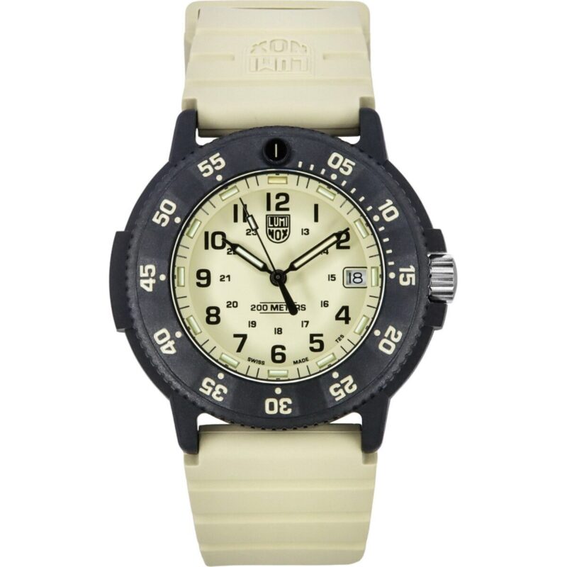 Luminox Original Navy Seal EVO Rubber Strap Beige Dial Quartz Diver's XS.3010.EVO.S 200M Men's Watch