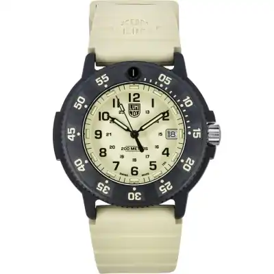 Luminox Original Navy Seal EVO Rubber Strap Beige Dial Quartz Diver's XS.3010.EVO.S 200M Men's Watch