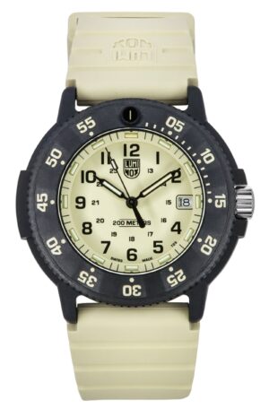 Luminox Original Navy Seal EVO Rubber Strap Beige Dial Quartz Diver's XS.3010.EVO.S 200M Men's Watch