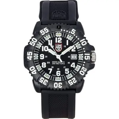 Luminox Original NAVY Seal Rubber Strap Black Dial Swiss Quartz Diver's XS.3051.F 200M Men's Watch