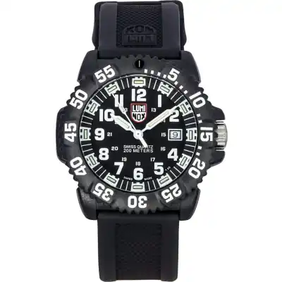 Luminox Original NAVY Seal Rubber Strap Black Dial Swiss Quartz Diver's XS.3051.F 200M Men's Watch