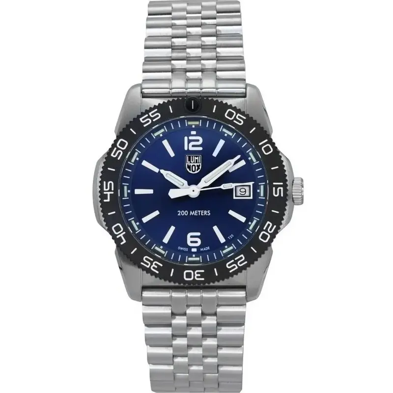 Luminox Pacific Diver Ripple Stainless Steel Blue Dial Quartz Xs.3123m.set.1 200m Men's Watch With Extra Strap