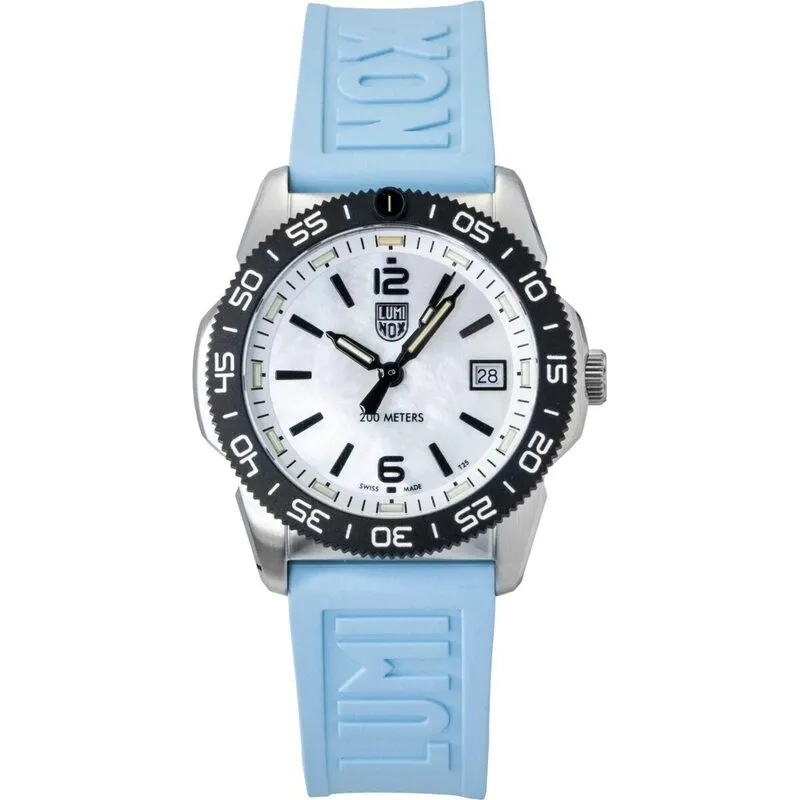 Luminox Pacific Diver Ripple Rubber Strap Mother Of Pearl Dial Quartz Diver's Xs.3124m 200m Unisex Watch