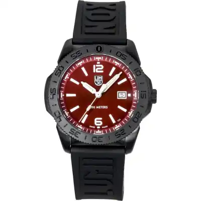 Luminox Pacific Diver Rubber Strap Red Sunray Dial Quartz Diver's XS.3135.B 200M Men's Watch