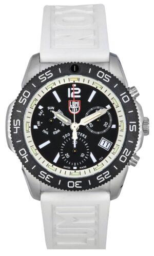 Luminox Pacific Diver Chronograph White Rubber Strap Black Dial Swiss Quartz Diver's XS.3141 200M Men's Watch