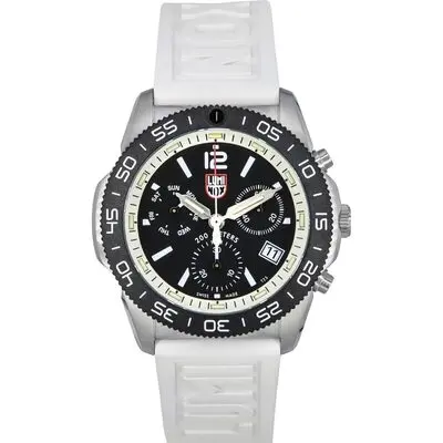 Luminox Pacific Diver Chronograph White Rubber Strap Black Dial Swiss Quartz Diver's XS.3141 200M Men's Watch