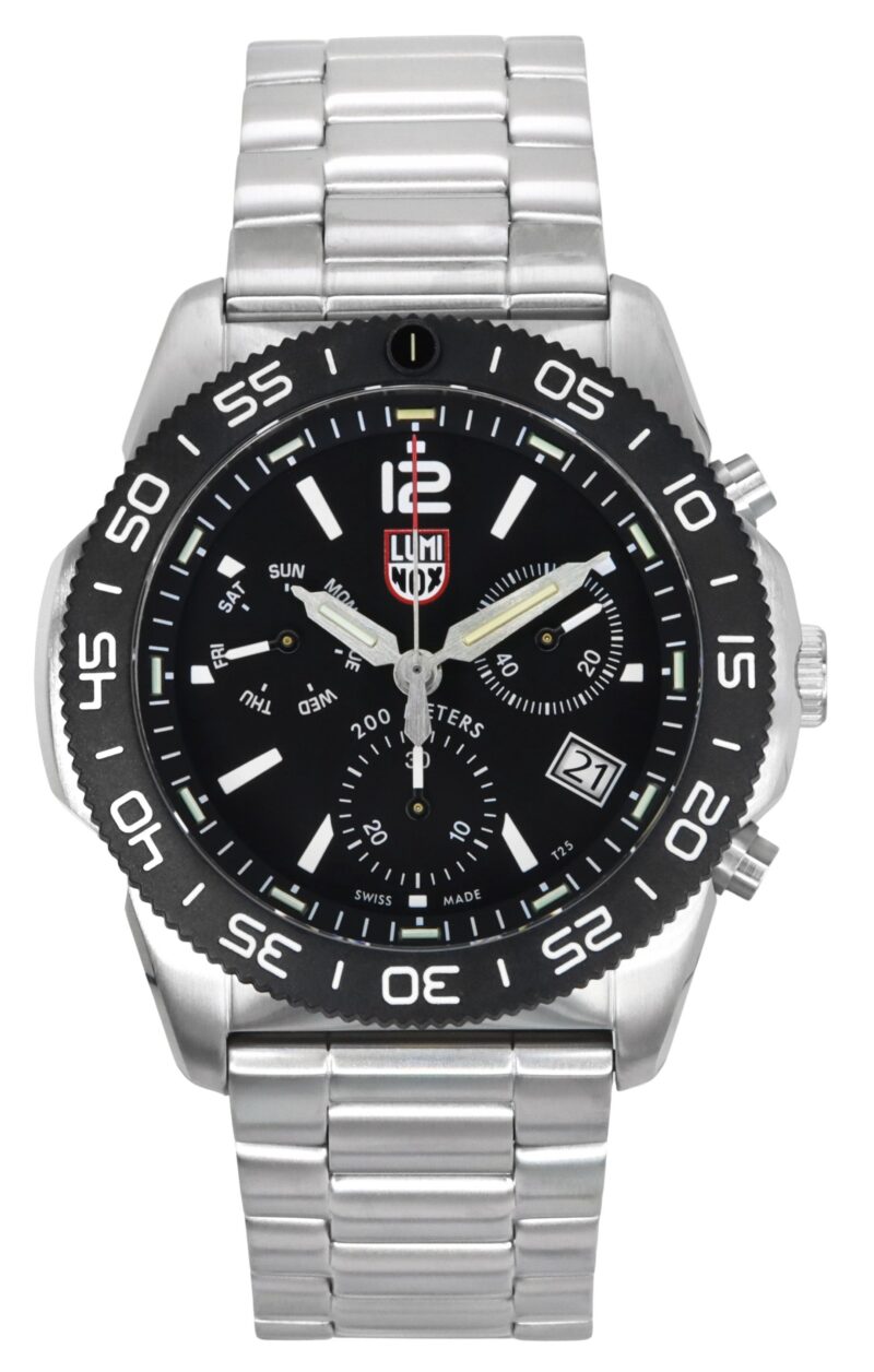 Luminox Pacific Diver Chronograph Stainless Steel Black Dial Quartz XS.3142 200M Men's Watch