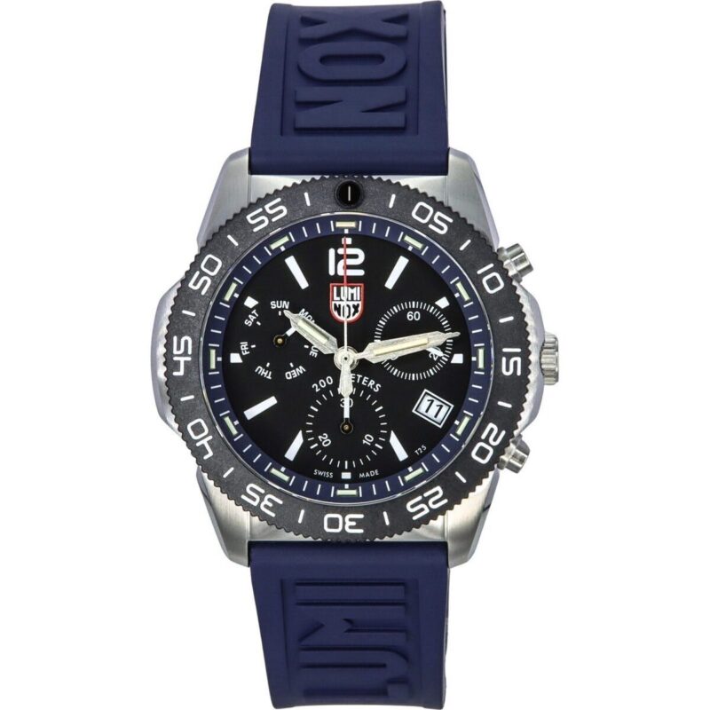 Luminox Pacific Diver Chronograph Navy Rubber Strap Black Dial Swiss Quartz Diver's XS.3143 200M Men's Watch Luminox Pacific Diver Chronograph Navy Rubber Strap Black Dial Swiss Quartz Diver's XS.3143 200M Men's Watch