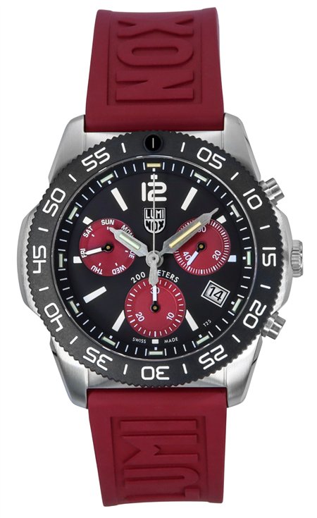 Luminox Pacific Diver Chronograph Rubber Strap Black Dial Quartz XS.3155.1.SET 200M Men's Watch