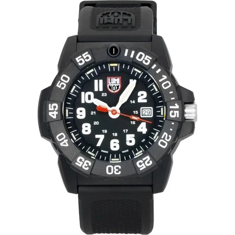 Luminox Navy Seal Rubber Strap Black Dial Quartz Diver's XS.3501.F 200M Men's Watch