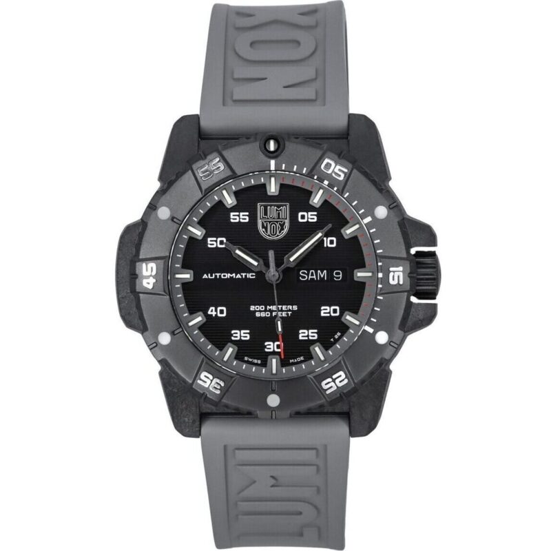 Luminox Master Carbon SEAL Grey Rubber Strap Black Dial Swiss Automatic Diver's XS.3862 200M Men's Watch
