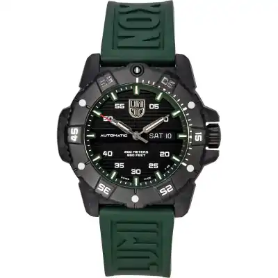 Luminox Master Carbon SEAL Green Rubber Strap Black Dial Swiss Automatic Diver's XS.3877 200M Men's Watch
