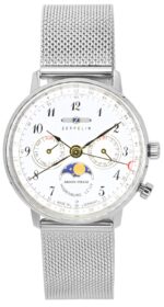 Zeppelin LZ129 Hindenburg Moonphase Silver Dial Quartz 7037M1 Women's Watch