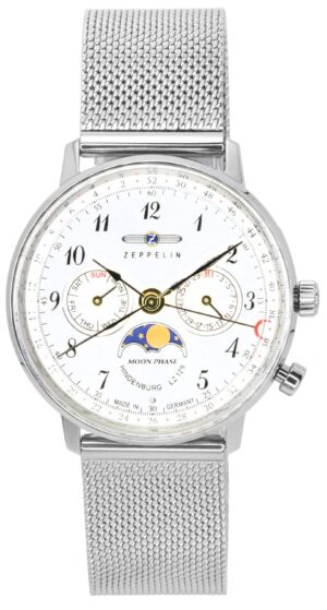 Zeppelin LZ129 Hindenburg Moonphase Silver Dial Quartz 7037M1 Women's Watch