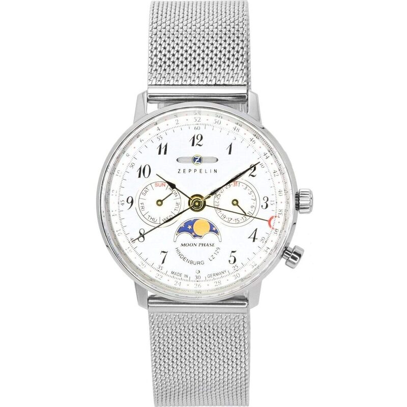 Zeppelin LZ129 Hindenburg Moonphase Silver Dial Quartz 7037M1 Women's Watch