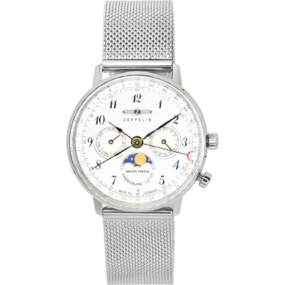 Zeppelin LZ129 Hindenburg Moonphase Silver Dial Quartz 7037M1 Women's Watch