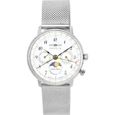 Zeppelin LZ129 Hindenburg Moonphase Silver Dial Quartz 7037M1 Women's Watch