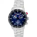 Zeppelin Eurofighter Typhoon Chronograph Blue Dial Quartz 7298M3SET 100M Men's Watch With Band Sets