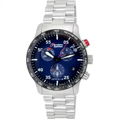 Zeppelin Eurofighter Typhoon Chronograph Blue Dial Quartz 7298M3SET 100M Men's Watch With Band Sets