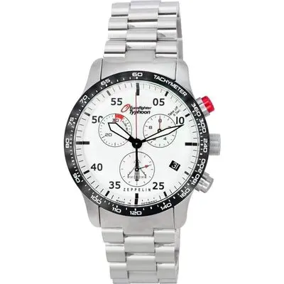 Zeppelin Eurofighter Typhoon Chronograph Beige Luminous Dial Quartz 7298M-5 7298M5 100M Men's Watch