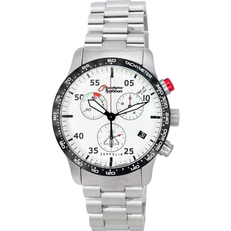 Zeppelin Eurofighter Typhoon Chronograph Beige Luminous Dial Quartz 7298M-5 7298M5 100M Men's Watch