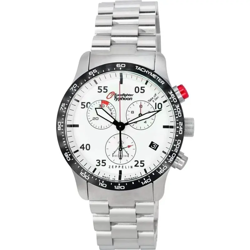 Zeppelin Eurofighter Typhoon Chronograph Beige Luminous Dial Quartz 7298M-5 7298M5 100M Men's Watch