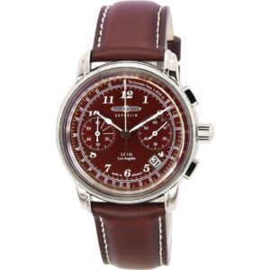 Zeppelin LZ126 Los Angeles Chronograph Burgundy Dial Quartz 76146 Men's Watch