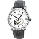 Zeppelin LZ127 Graf Leather Strap White Open Heart Dial Automatic 76661 Men's Watch