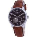 Zeppelin LZ127 Graf Open Heart Leather Automatic 7666-4 76664 Men's Watch