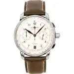 Zeppelin 100 Jahre Chronograph Leather Strap Beige Dial Quartz 76746 Men's Watch