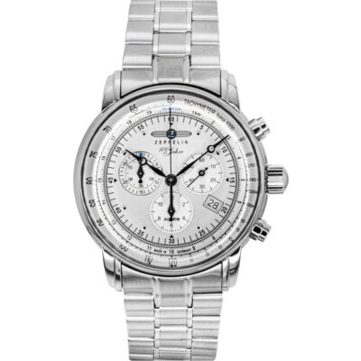 Zeppelin 100 Jahre Chronograph Stainless Steel White Dial Quartz 7680MB1 Men's Watch