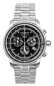 Zeppelin 100 Jahre Chronograph Stainless Steel Black Dial Quartz 7680MB2 Men's Watch