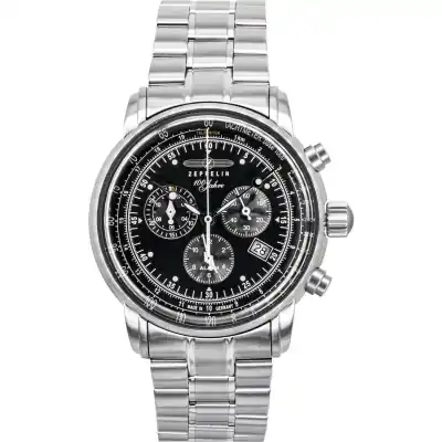 Zeppelin 100 Jahre Chronograph Stainless Steel Black Dial Quartz 7680MB2 Men's Watch