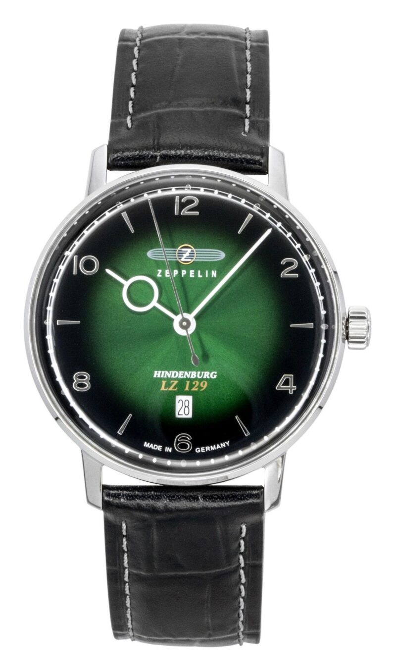 Zeppelin LZ 129 Hindenburg Leather Strap Green Dial Quartz 80484 Men's Watch Zeppelin LZ 129 Hindenburg Leather Strap Green Dial Quartz 80484 Men's Watch