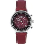 Zeppelin LZ129 Hindenburg Chronograph Vegan Leather Strap Red Dial Solar 80862N Men's Watch