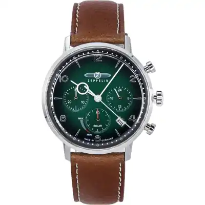Zeppelin LZ129 Hindenburg Chronograph Dark Green Biogranulate Dial Solar 80864N Men's Watch