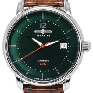 Zeppelin LZ 120 Bodensee Leather Strap Dark Green Dial Automatic 81604 Men's Watch