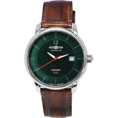 Zeppelin LZ 120 Bodensee Leather Strap Dark Green Dial Automatic 81604 Men's Watch