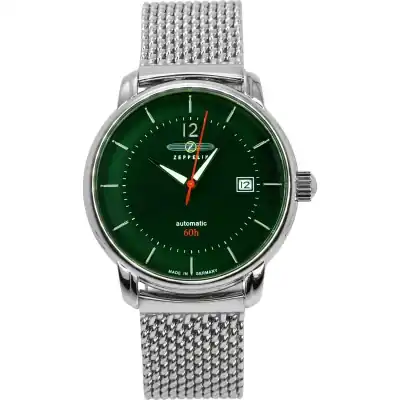 Zeppelin LZ120 Bodensee Stainless Steel Green Dial Automatic 8160M4 Men's Watch