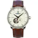 Zeppelin LZ-120 Bodensee Leather Strap Beige Open Heart Dial Automatic 81661 Men's Watch