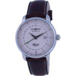 Zeppelin Atlantic Beige Dial Leather Strap Quartz 8442-5 84425 Men's Watch