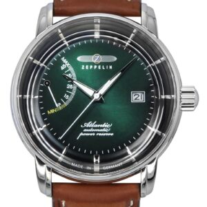 Zeppelin Atlantic Leather Strap Dark Green Dial Automatic 84624 Men's Watch