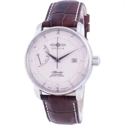 Zeppelin Atlantic White Dial Leather Strap Automatic 8462-5 84625 Men's Watch